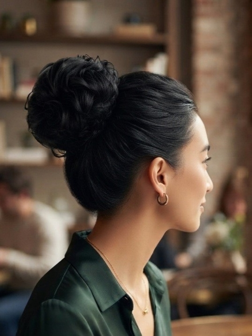 Black Brown Hair Bun Scrunchie  Women Hair Accessory
